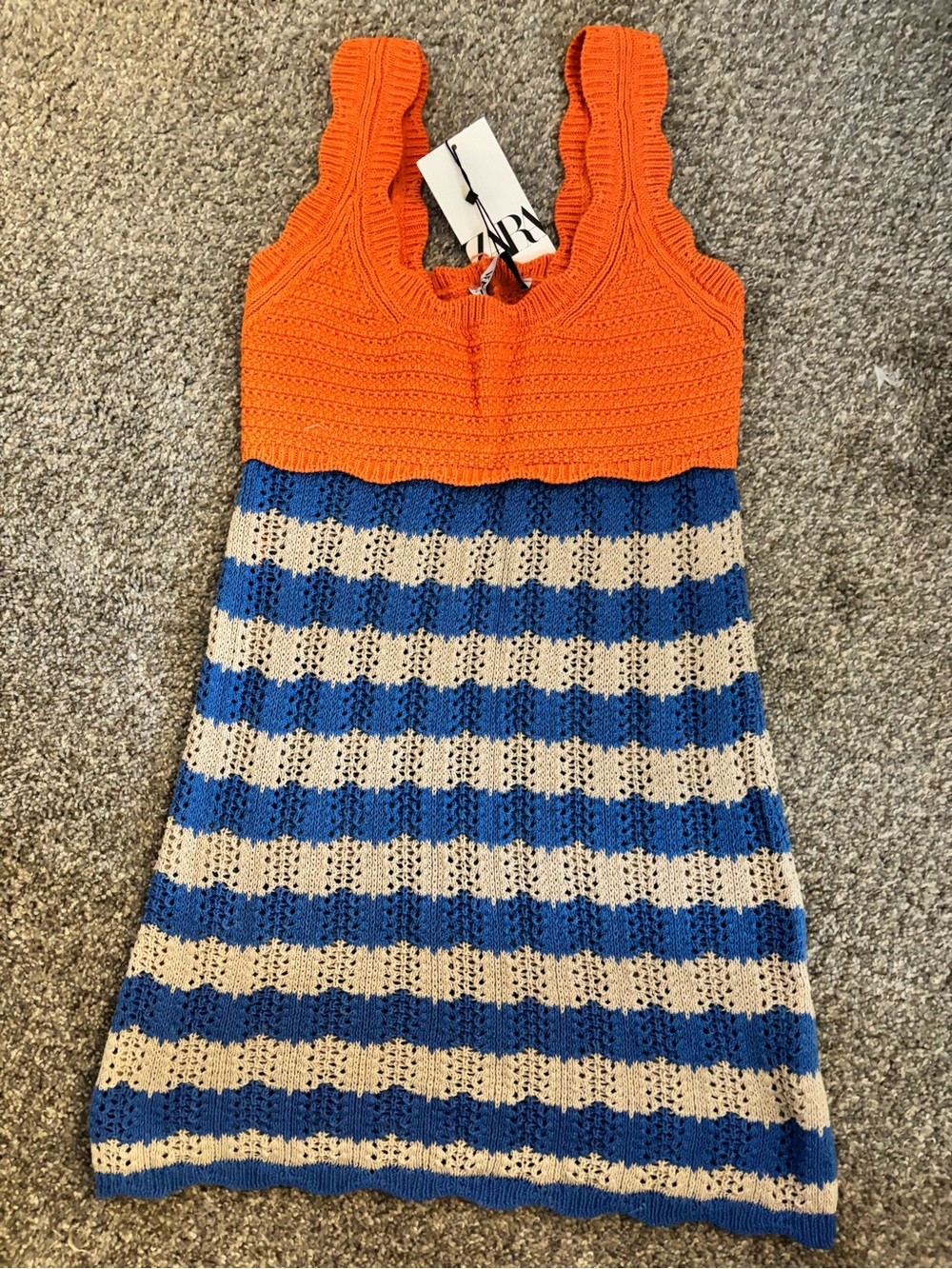 Zara Orange Knit Women's Sweater - cover up